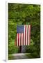 American Flag Hanging Above Gravel Road-Paul Souders-Framed Premium Photographic Print