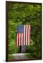 American Flag Hanging Above Gravel Road-Paul Souders-Framed Photographic Print