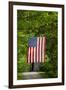 American Flag Hanging Above Gravel Road-Paul Souders-Framed Photographic Print