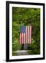 American Flag Hanging Above Gravel Road-Paul Souders-Framed Photographic Print