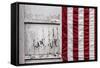 American Flag Hung from Wooden Garage in Bershires, NY-null-Framed Stretched Canvas