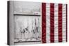 American Flag Hung from Wooden Garage in Bershires, NY-null-Stretched Canvas