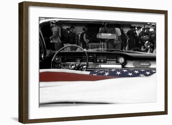 American Flag in Convertible-null-Framed Photo