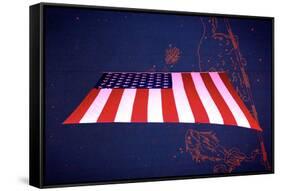 American Flag in Grand Central Station NYC-null-Framed Stretched Canvas