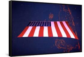 American Flag in Grand Central Station NYC-null-Framed Stretched Canvas