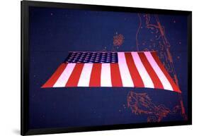 American Flag in Grand Central Station NYC-null-Framed Photo