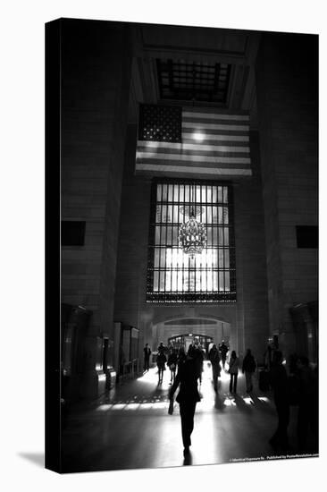 American Flag in Grand Central Station-null-Stretched Canvas