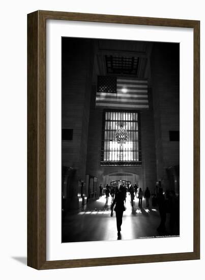 American Flag in Grand Central Station-null-Framed Photo