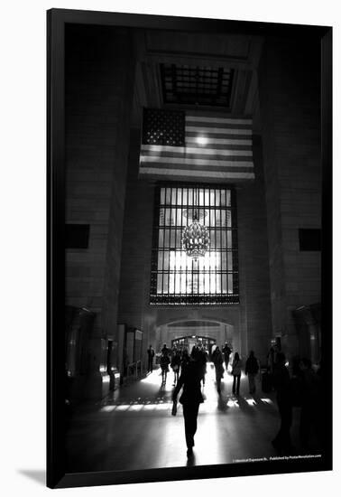 American Flag in Grand Central Station-null-Framed Photo