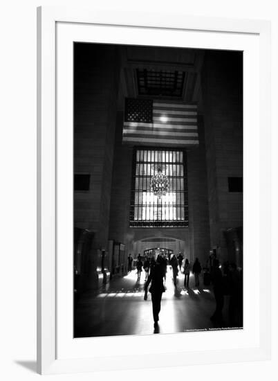 American Flag in Grand Central Station-null-Framed Photo