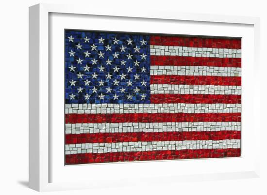 American Flag In Mosaic-Leonard Zhukovsky-Framed Art Print