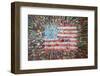 American flag in Post Alley Gum Wall near Pike Place in Seattle, Washington State.-Michele Niles-Framed Photographic Print