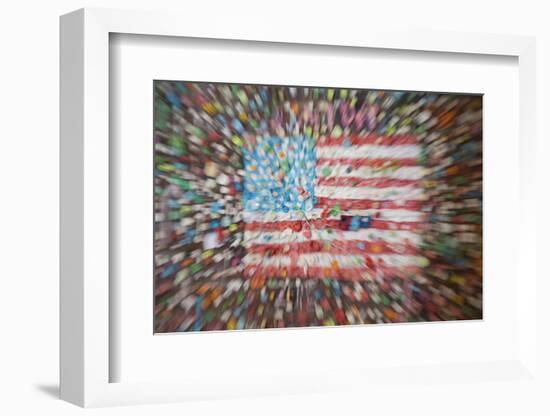 American flag in Post Alley Gum Wall near Pike Place in Seattle, Washington State.-Michele Niles-Framed Photographic Print