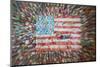 American flag in Post Alley Gum Wall near Pike Place in Seattle, Washington State.-Michele Niles-Mounted Photographic Print