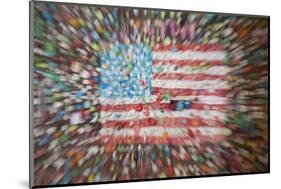 American flag in Post Alley Gum Wall near Pike Place in Seattle, Washington State.-Michele Niles-Mounted Photographic Print