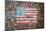 American flag in Post Alley Gum Wall near Pike Place in Seattle, Washington State.-Michele Niles-Mounted Photographic Print