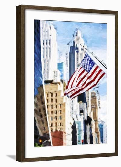 American Flag - In the Style of Oil Painting-Philippe Hugonnard-Framed Giclee Print