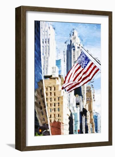American Flag - In the Style of Oil Painting-Philippe Hugonnard-Framed Giclee Print