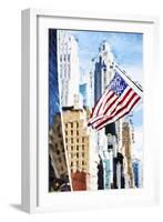 American Flag - In the Style of Oil Painting-Philippe Hugonnard-Framed Giclee Print