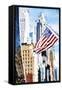 American Flag - In the Style of Oil Painting-Philippe Hugonnard-Framed Stretched Canvas