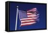 American Flag is Blurred with the Motion of the Wind against the Blue Sky-Richard T. Nowitz-Framed Stretched Canvas