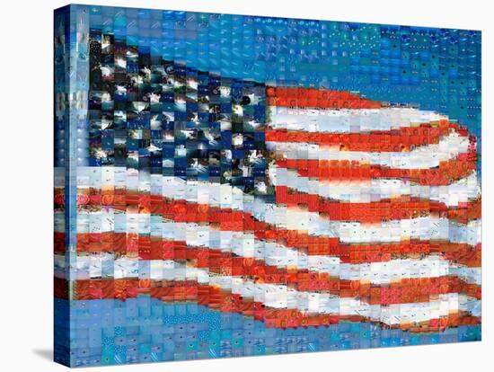 American Flag Mosaic-Joseph Sohm-Stretched Canvas