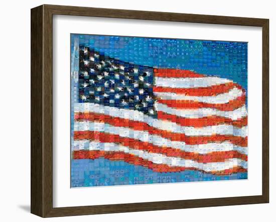 American Flag Mosaic-Joseph Sohm-Framed Premium Photographic Print