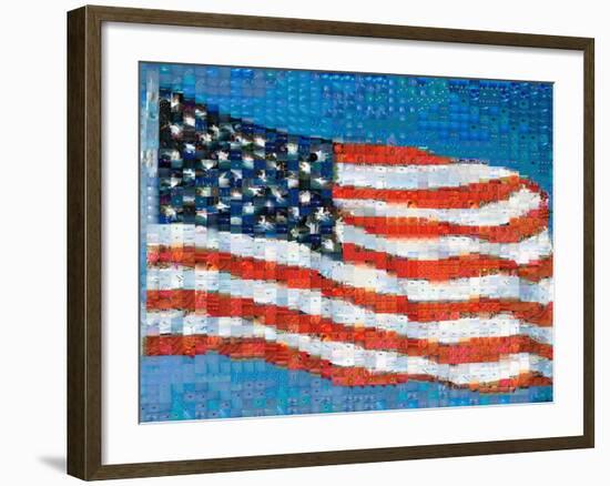 American Flag Mosaic-Joseph Sohm-Framed Photographic Print