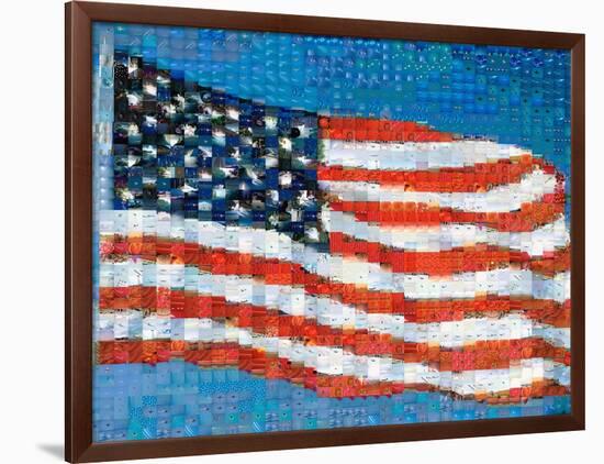 American Flag Mosaic-Joseph Sohm-Framed Photographic Print