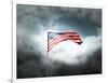 American Flag On A Cloudy Dramatic Sky-daboost-Framed Art Print