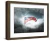 American Flag On A Cloudy Dramatic Sky-daboost-Framed Art Print