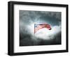 American Flag On A Cloudy Dramatic Sky-daboost-Framed Art Print