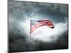 American Flag On A Cloudy Dramatic Sky-daboost-Mounted Art Print