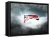 American Flag On A Cloudy Dramatic Sky-daboost-Framed Stretched Canvas