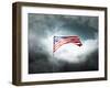 American Flag On A Cloudy Dramatic Sky-daboost-Framed Art Print