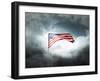 American Flag On A Cloudy Dramatic Sky-daboost-Framed Art Print