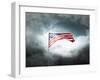 American Flag On A Cloudy Dramatic Sky-daboost-Framed Art Print