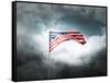 American Flag On A Cloudy Dramatic Sky-daboost-Framed Stretched Canvas