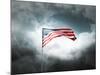 American Flag On A Cloudy Dramatic Sky-daboost-Mounted Art Print