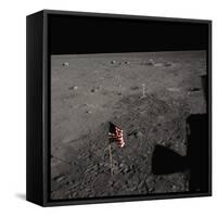 American Flag on the Moon-null-Framed Stretched Canvas