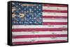 American Flag on Wood, Maine-Joseph Sohm-Framed Stretched Canvas