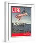 American Flag over US Ships at Sea, July 2, 1945-Eliot Elisofon-Framed Premium Photographic Print