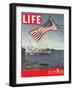 American Flag over US Ships at Sea, July 2, 1945-Eliot Elisofon-Framed Photographic Print