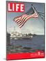 American Flag over US Ships at Sea, July 2, 1945-Eliot Elisofon-Mounted Photographic Print