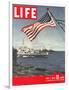 American Flag over US Ships at Sea, July 2, 1945-Eliot Elisofon-Framed Photographic Print