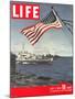 American Flag over US Ships at Sea, July 2, 1945-Eliot Elisofon-Mounted Photographic Print