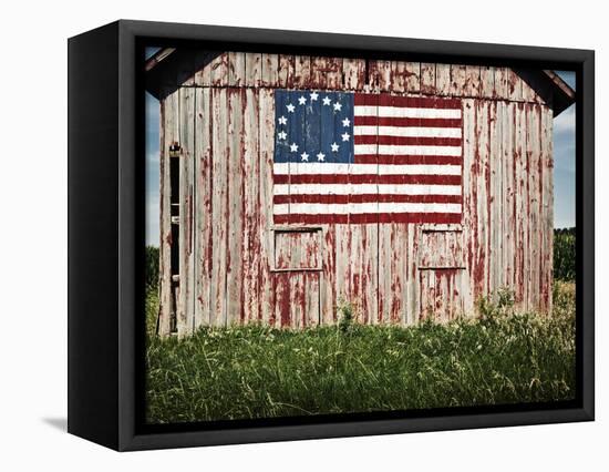 American flag painted on barn-Owaki-Framed Stretched Canvas