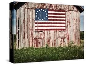 American flag painted on barn-Owaki-Stretched Canvas