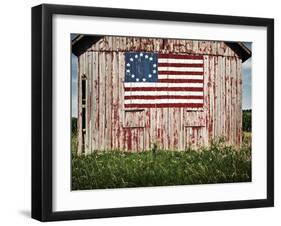 American flag painted on barn-Owaki-Framed Premium Photographic Print