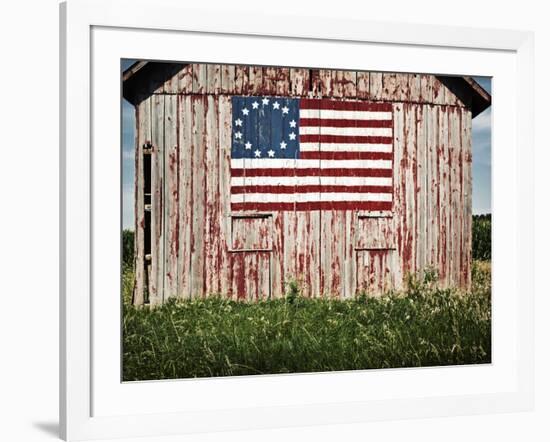 American flag painted on barn-Owaki-Framed Photographic Print